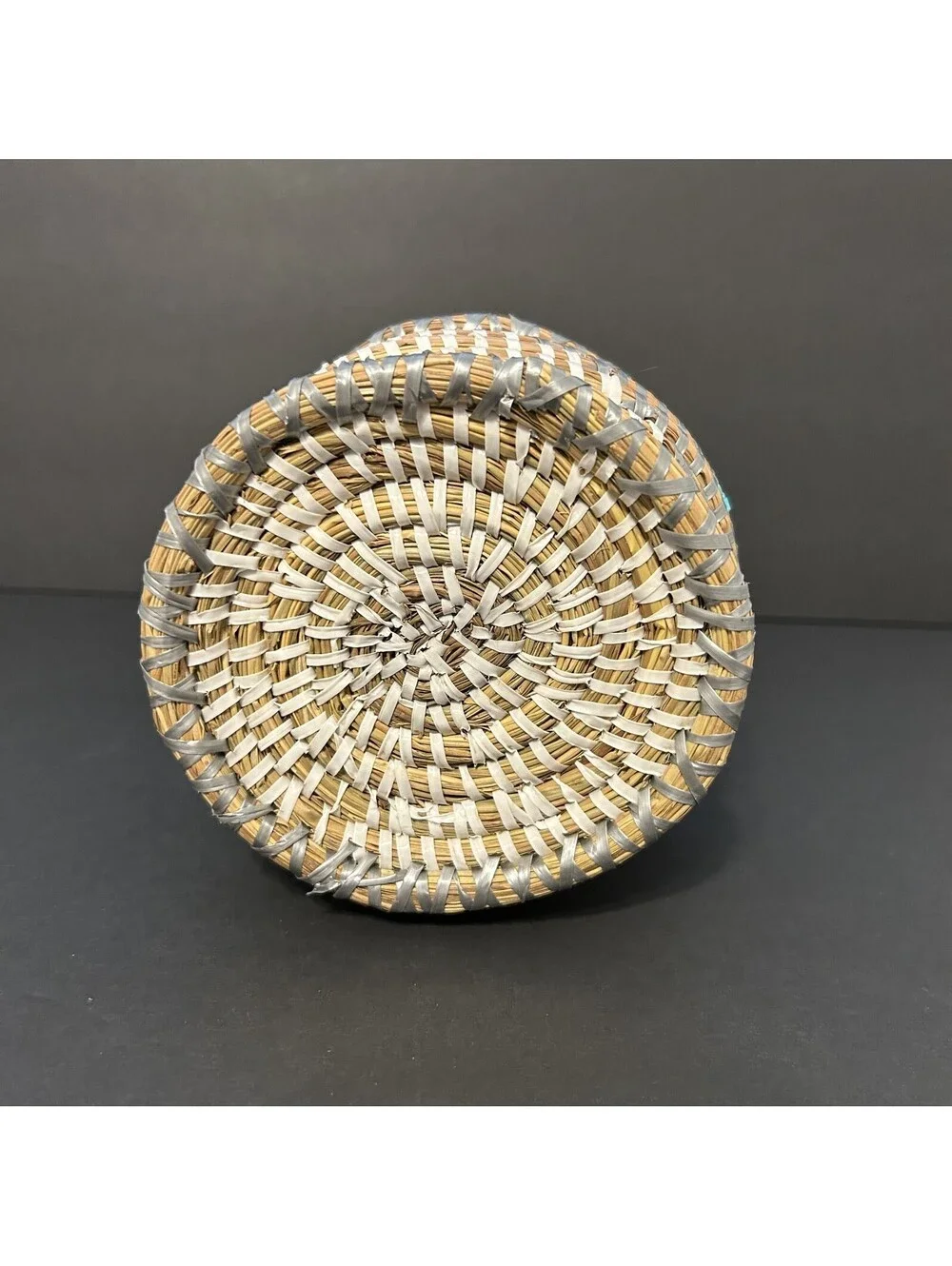 Senegal Hand Woven Small Backet Pot W/ Lid Multicolor Storage Trinket 6